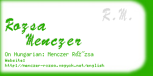rozsa menczer business card